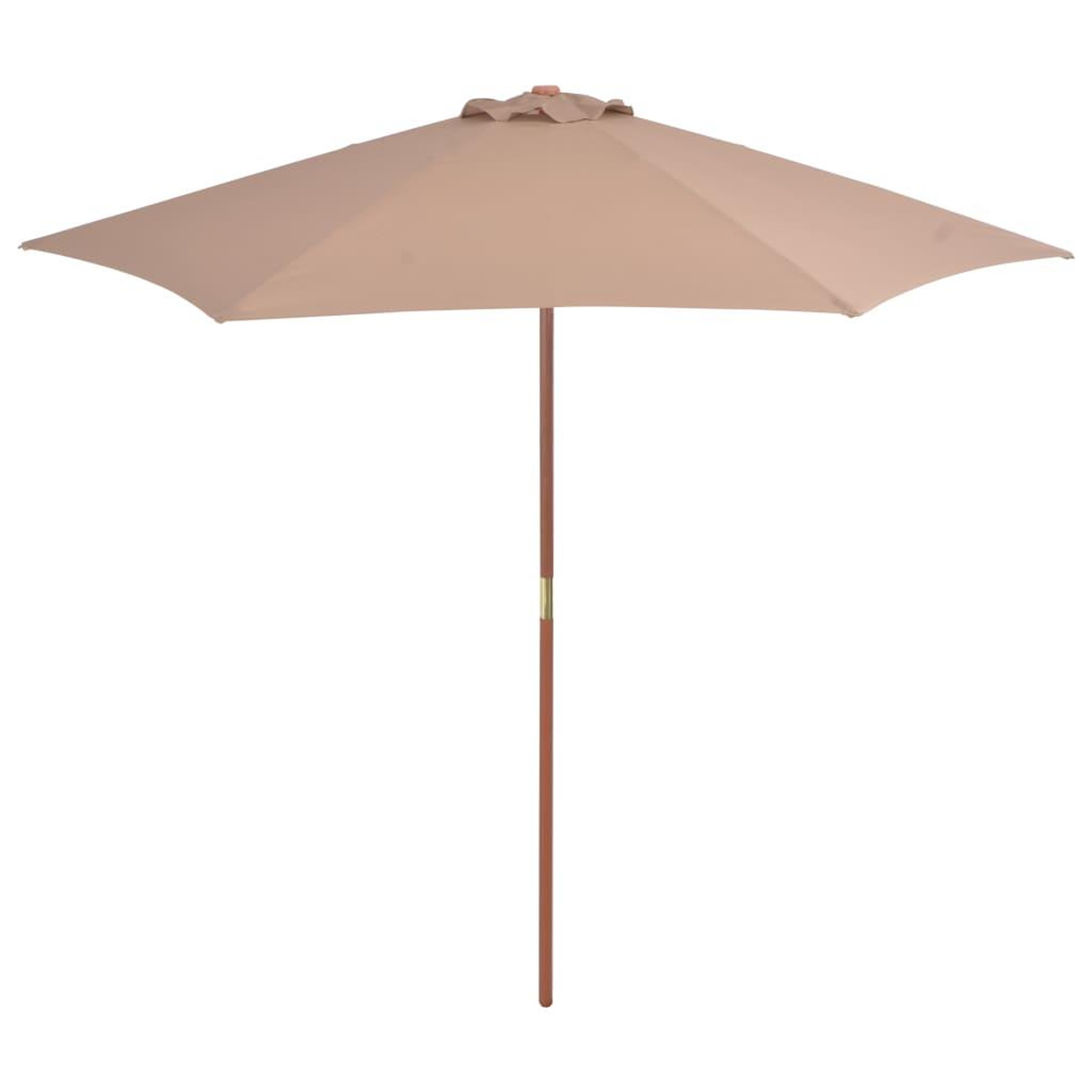 Voir la diapositive 1 : VIDAXL Parasol d'exterieur avec mat en bois 270 cm taupe