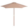 Voir la diapositive 1 : VIDAXL Parasol d'exterieur avec mat en bois 270 cm taupe