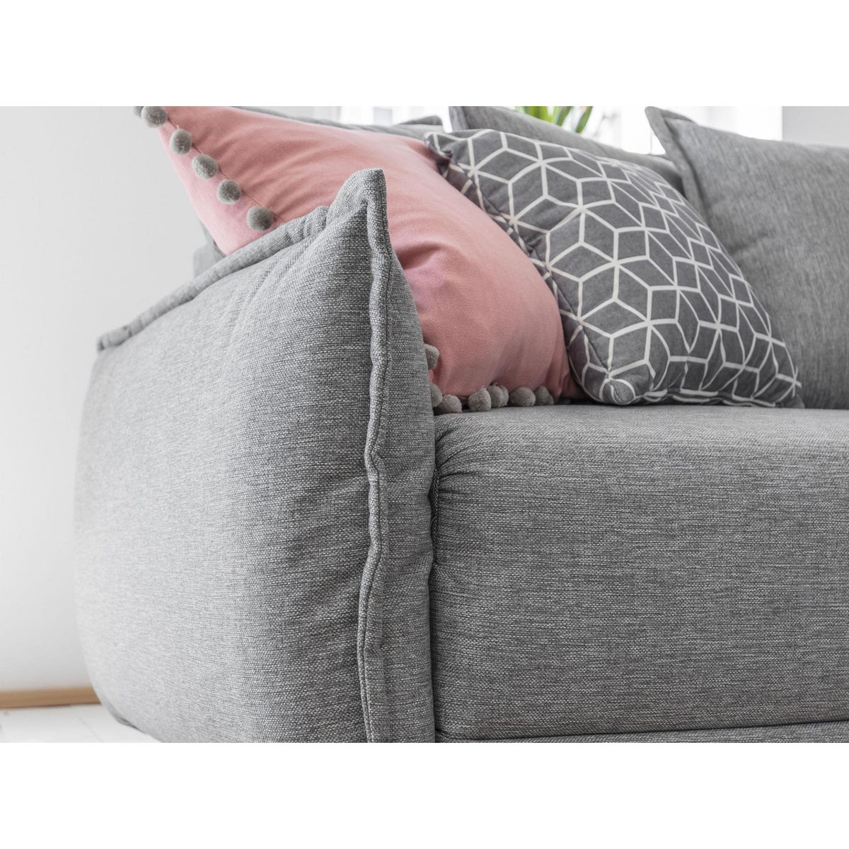 BEST MOBILIER Lena - canapé d'angle convertible - avec coffre - style scandinave - 5 places - gauche