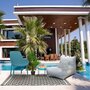 The Home Deco Factory Fauteuil pour table de jardin design Malibu - Bleu