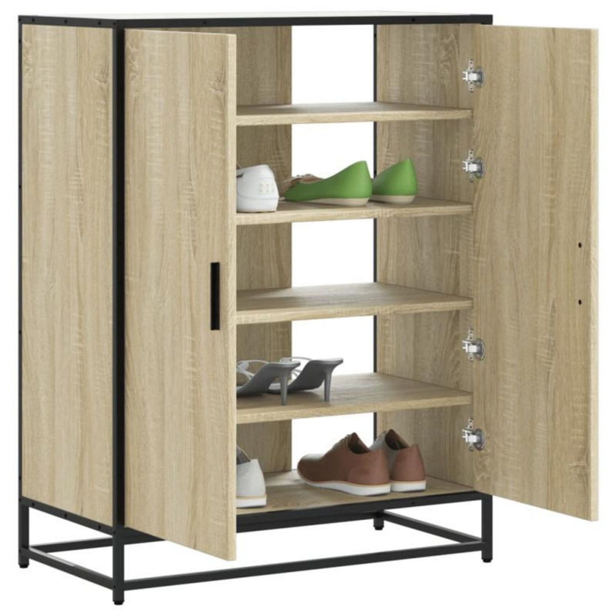 VIDAXL Armoire à chaussures chêne sonoma bois d ingénierie et métal