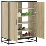 VIDAXL Armoire à chaussures chêne sonoma bois d ingénierie et métal