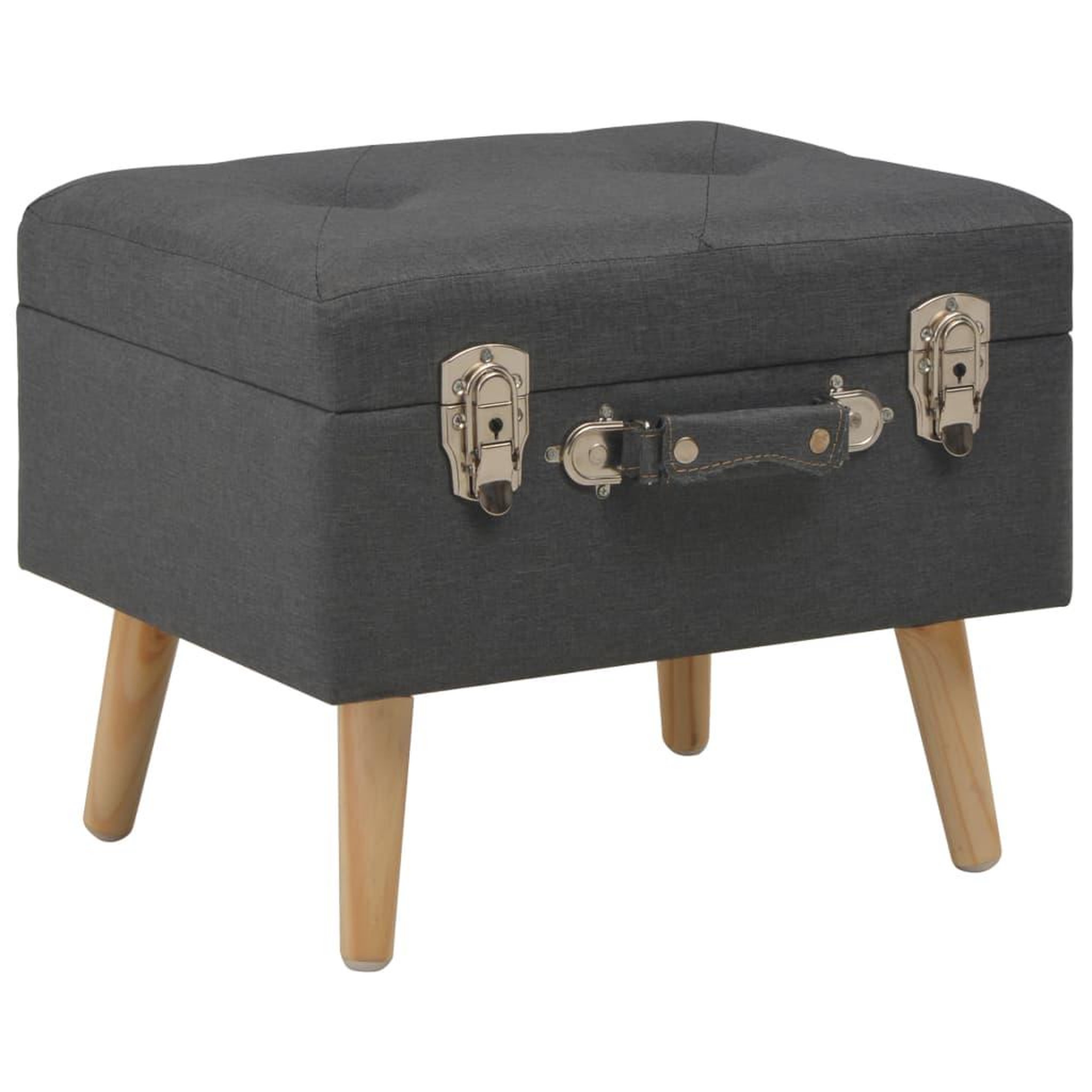 Voir la diapositive 2 : VIDAXL Tabourets de rangement lot de 3 Gris fonce Tissu