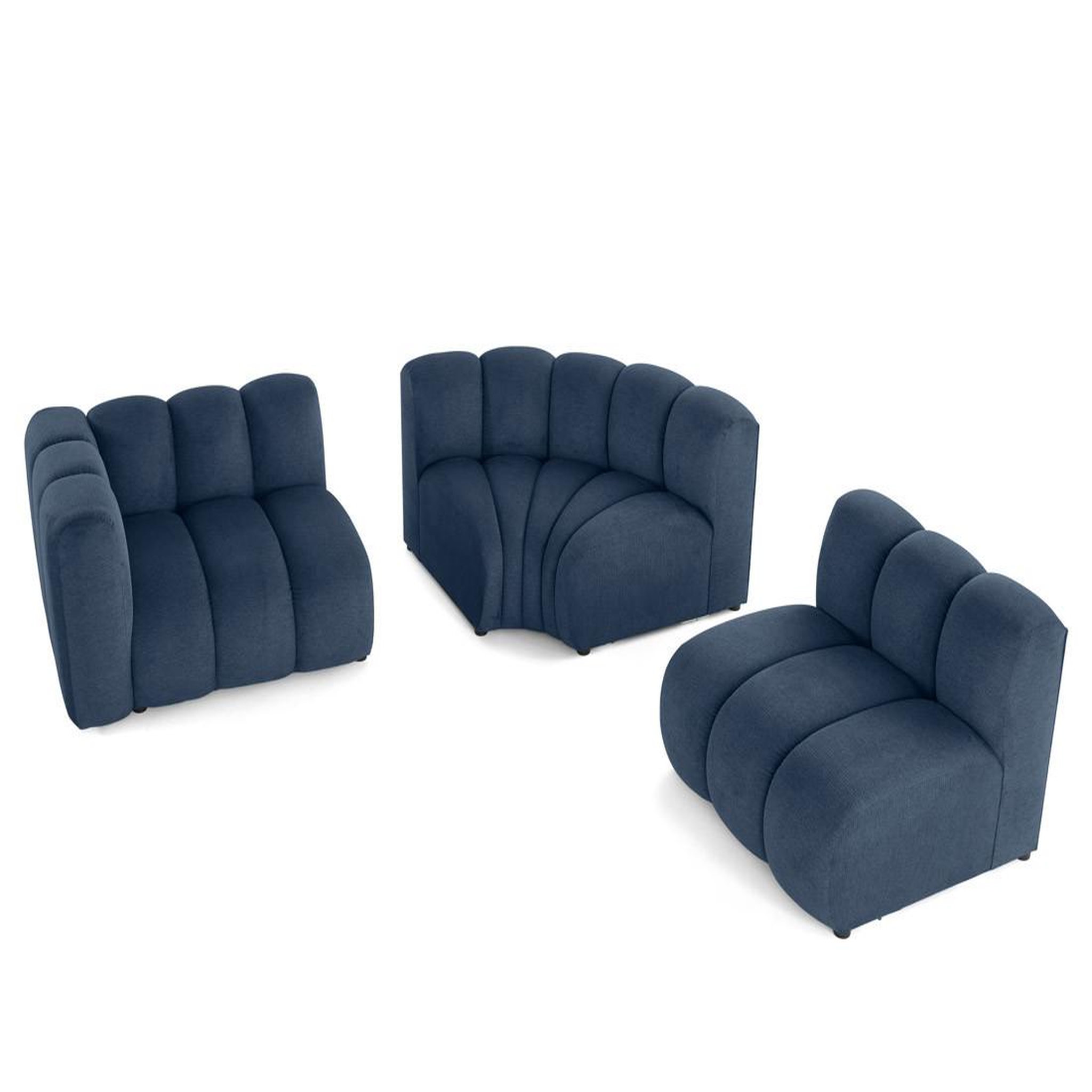 Voir la diapositive 2 : LISA DESIGN Debbie - canapé modulable d'angle droit 4 places avec accoudoir en tissu texturé