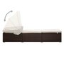 Voir la diapositive 4 : VIDAXL Chaise longue avec auvent et coussin résine tressée marron