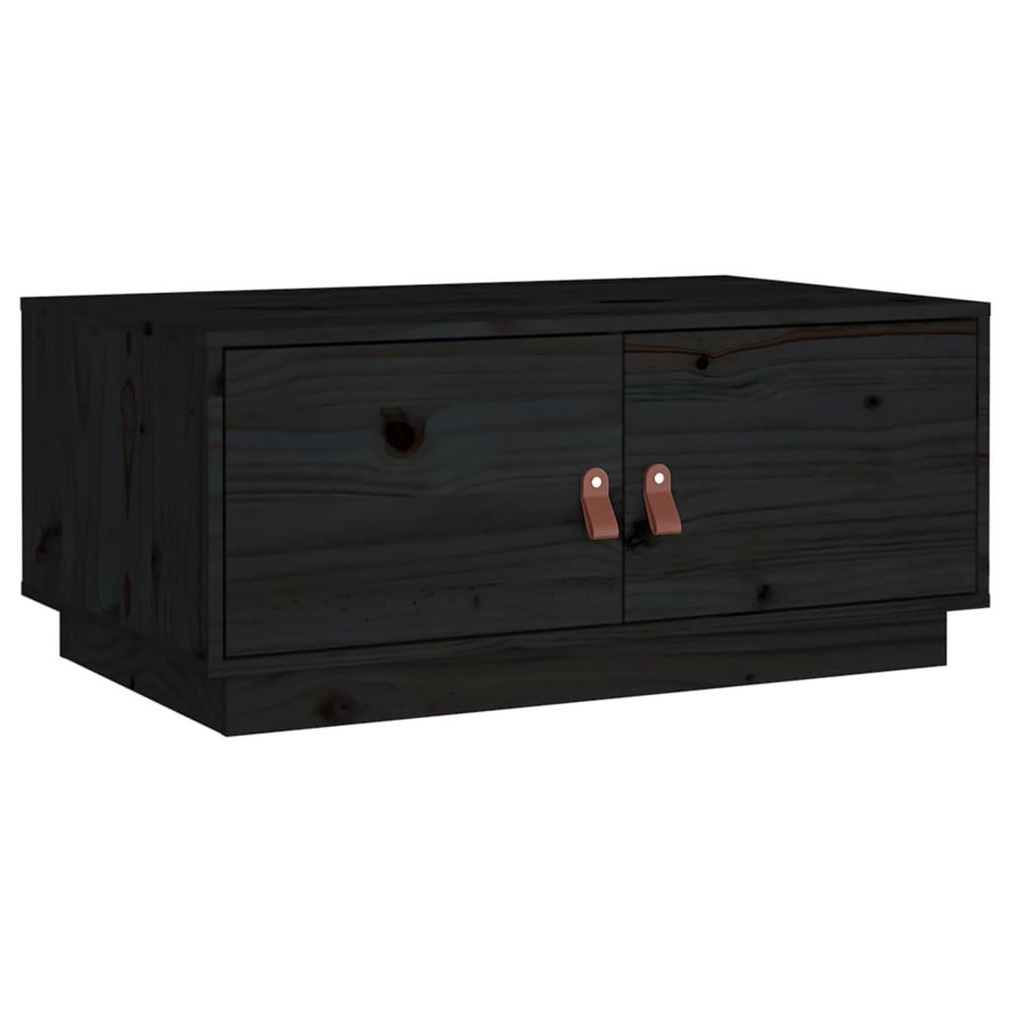 Voir la diapositive 2 : VIDAXL Table basse Noir 80x50x35 cm Bois massif de pin