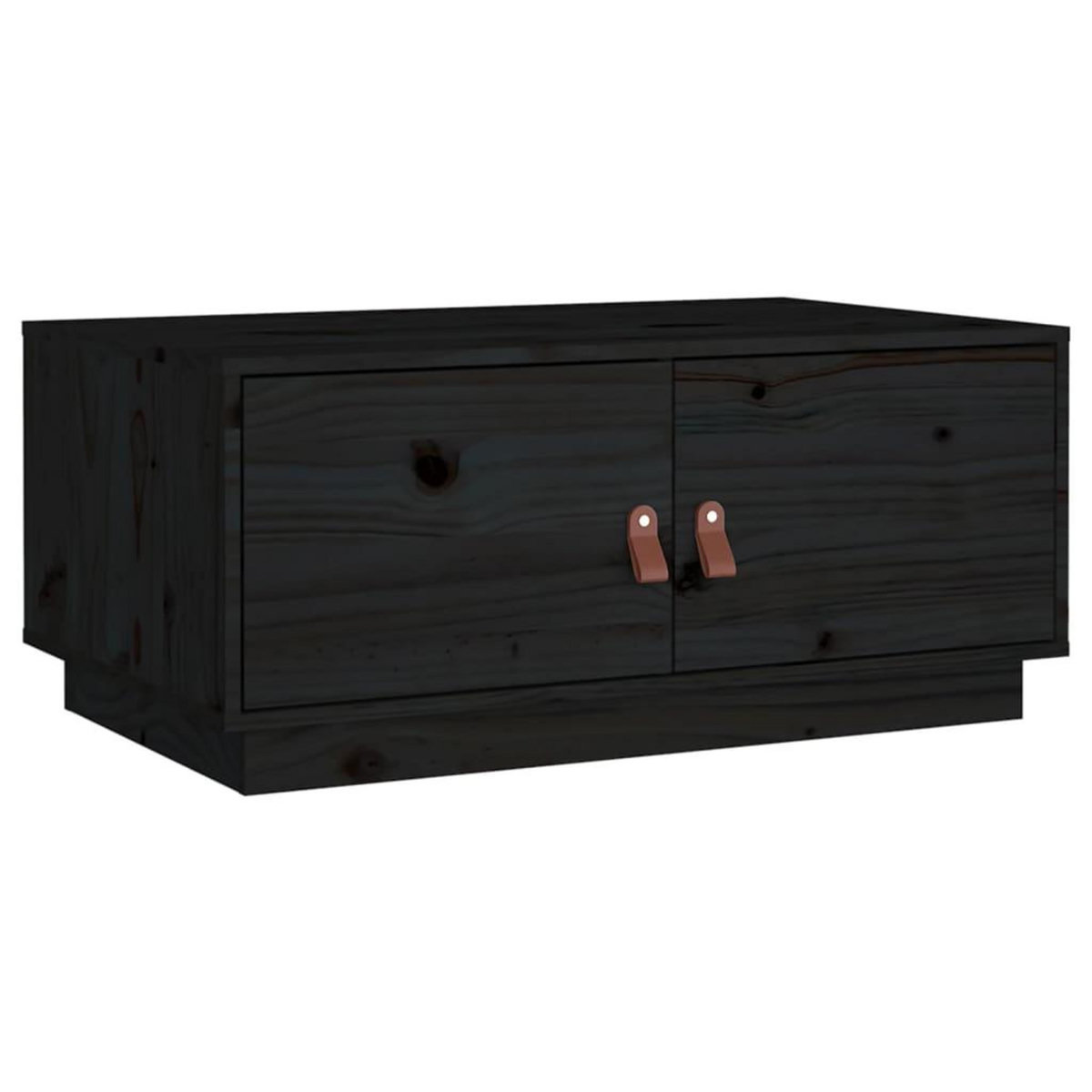 VIDAXL Table basse Noir 80x50x35 cm Bois massif de pin