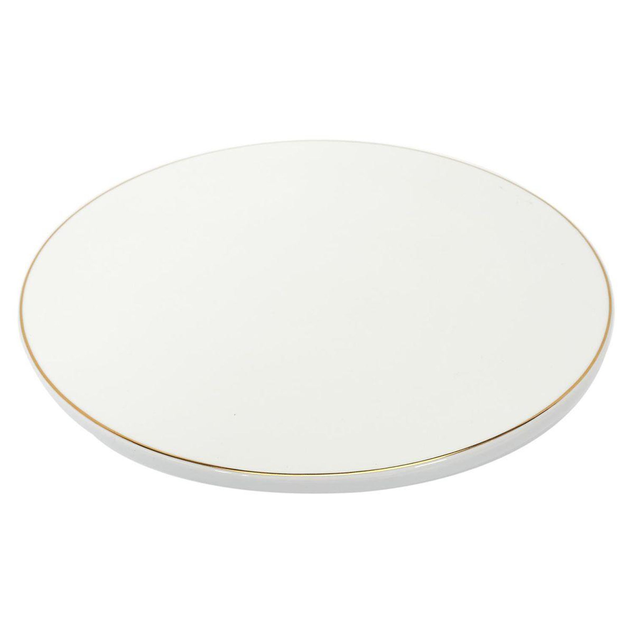 Voir la diapositive 2 : The Home Deco Factory Support à gâteau design  liseré  31cm blanc & or