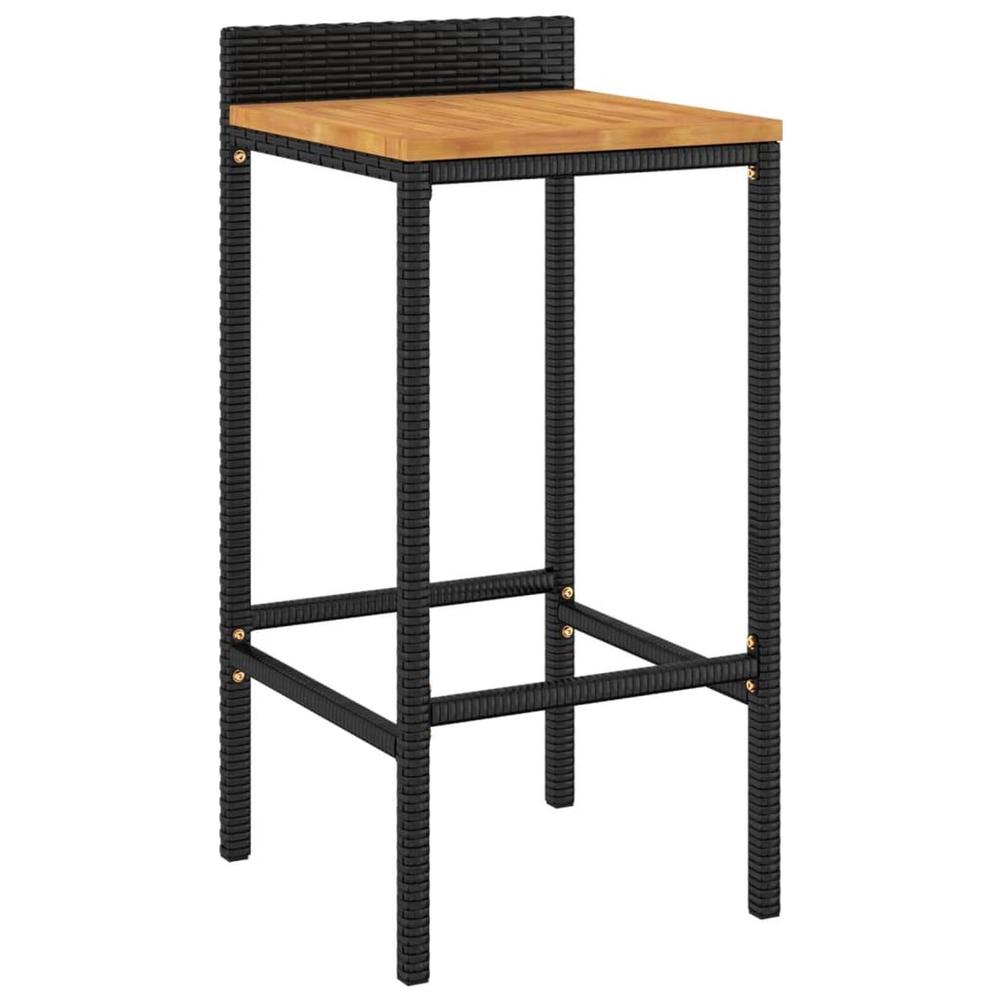 Voir la diapositive 4 : VIDAXL Ensemble de bar jardin 5 pcs noir poly rotin/bois massif acacia