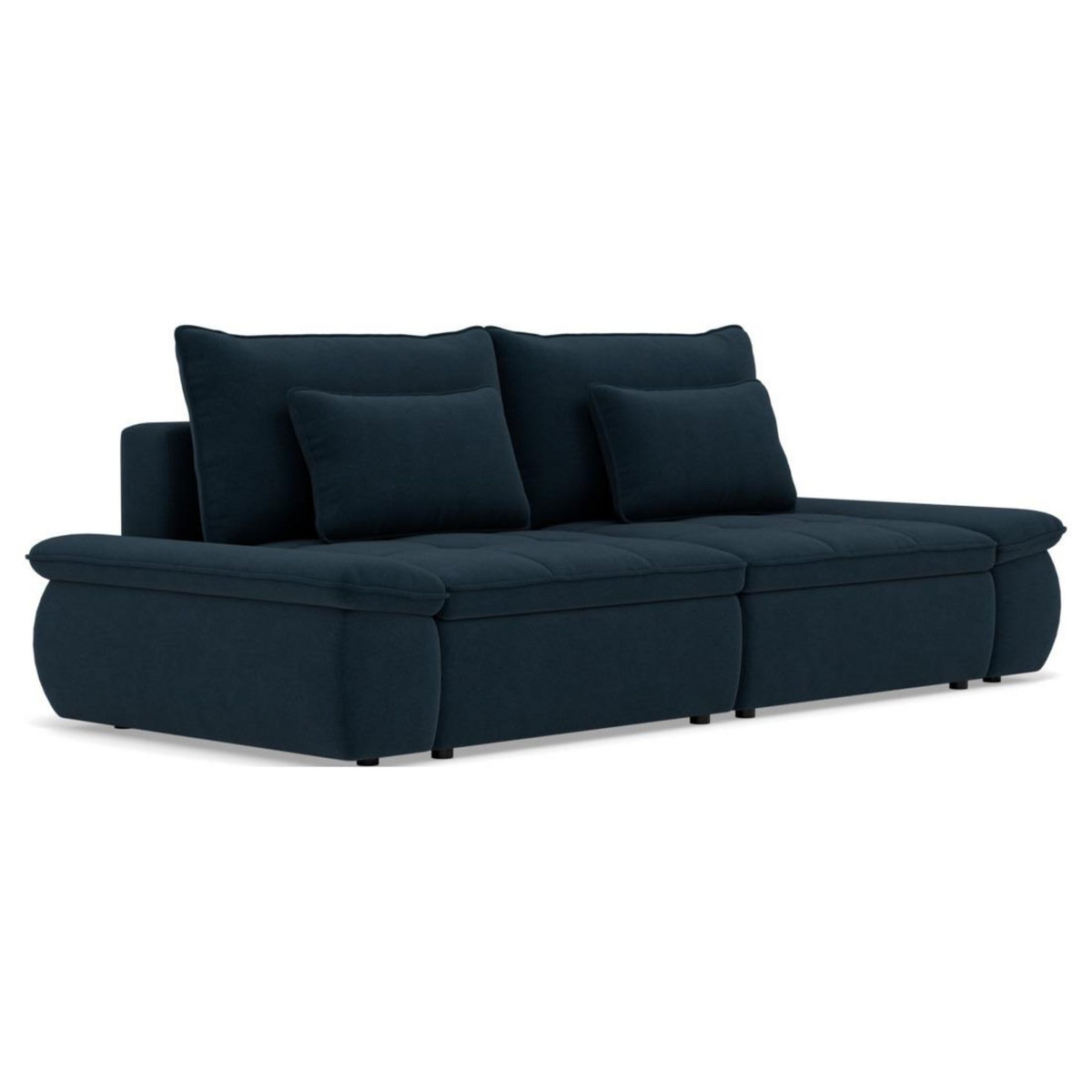 LISA DESIGN Elvona - canapé droit 3 places convertible avec coffre en tissu texturé