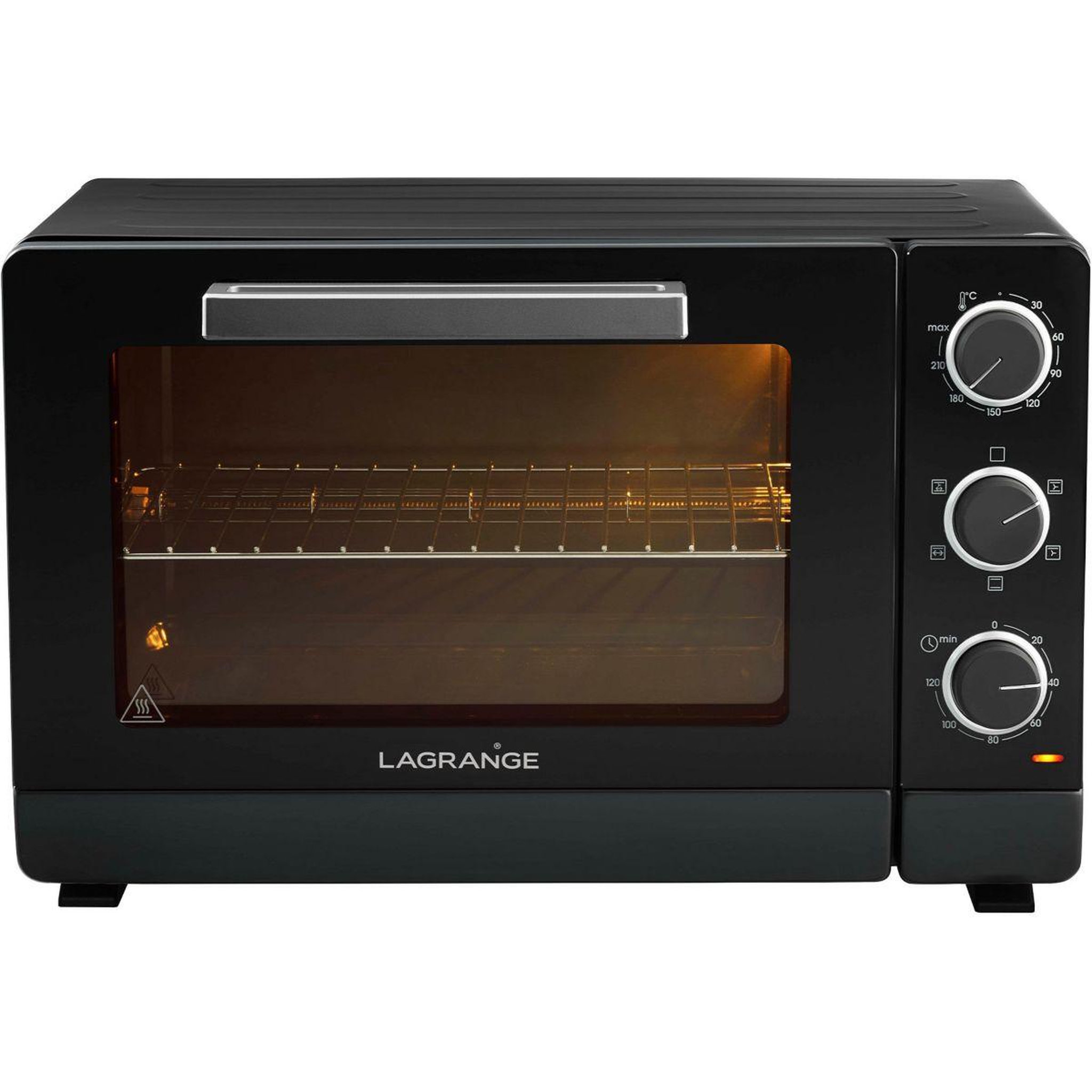 Voir la diapositive 4 : LAGRANGE Mini four 40L719 chaleur tournante 40L- 250°C - 120 minutes - Noir