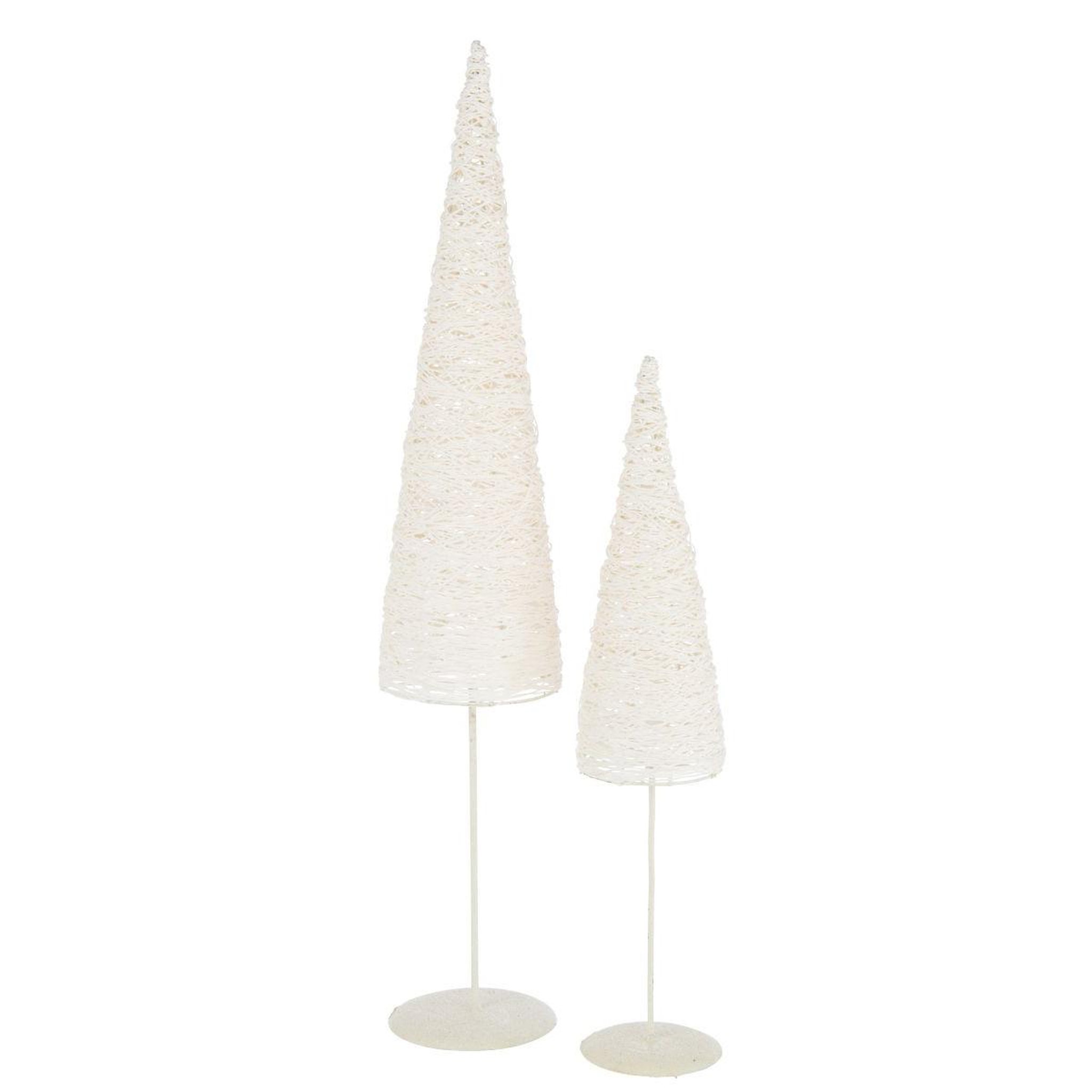 Voir la diapositive 3 : J-LINE Sapin de noël sur socle  glitter  85cm blanc
