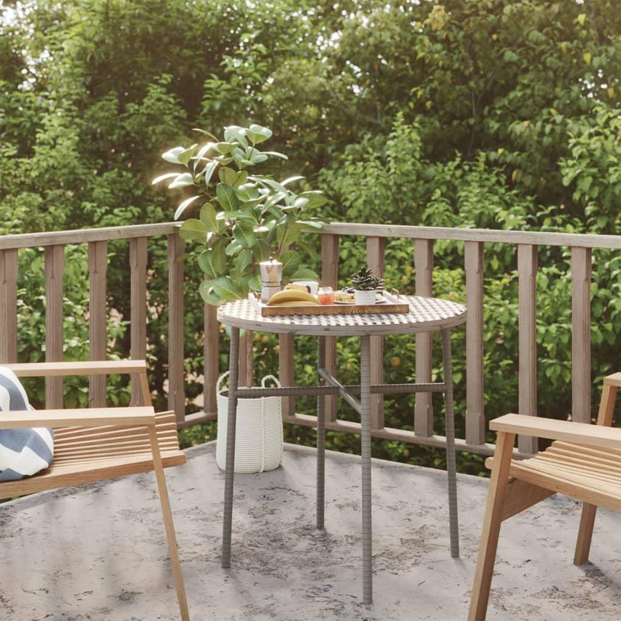 Voir la diapositive 1 : VIDAXL Table a the Gris 45 cm Resine tressee