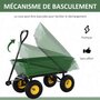 Voir la diapositive 4 : HOMCOM Chariot de jardin a main garden cart truck cuve basculante max. 200 Kg