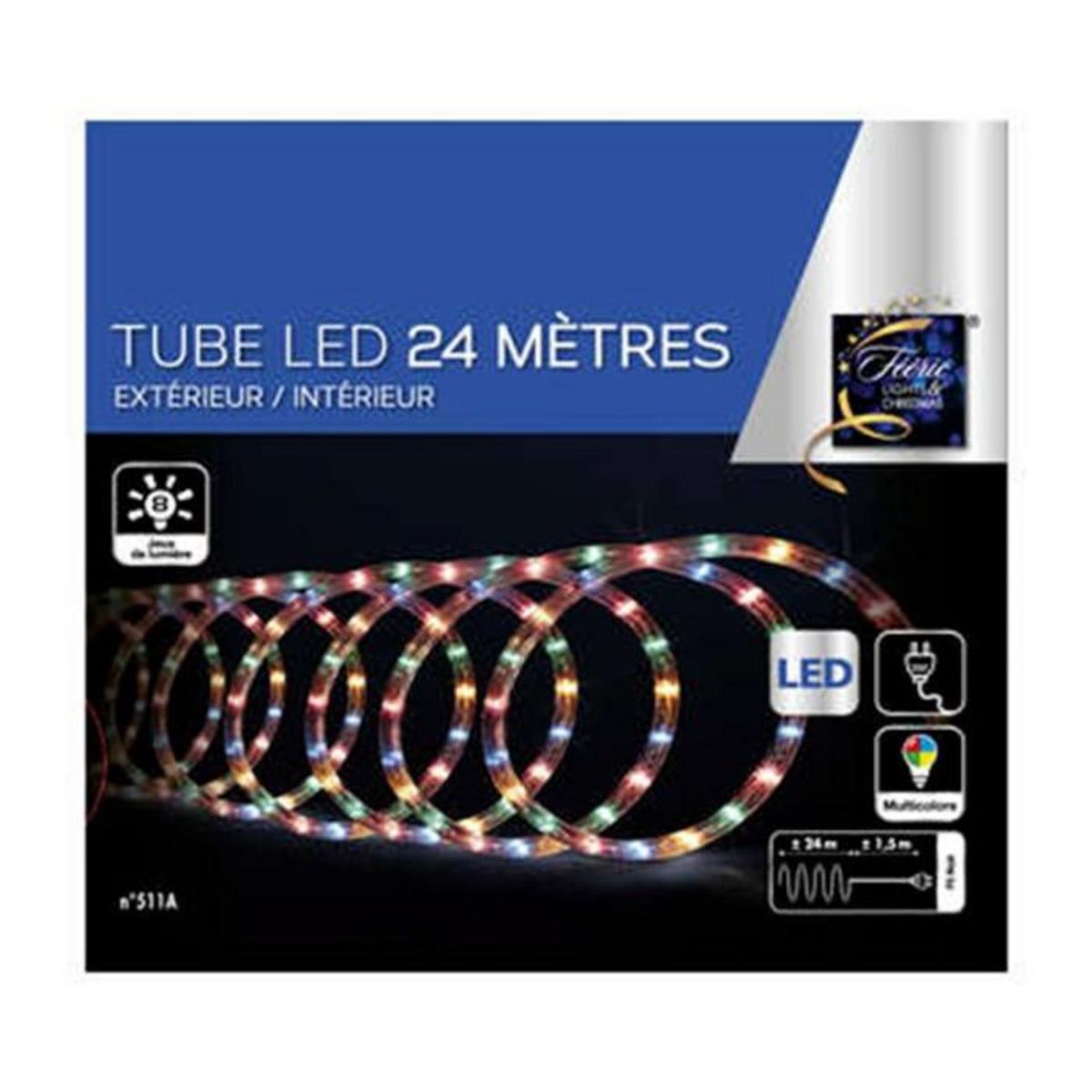 FEERIC LIGHT & CHRISTMAS Tube Lumineux Led  Extérieur  24m Multicolore