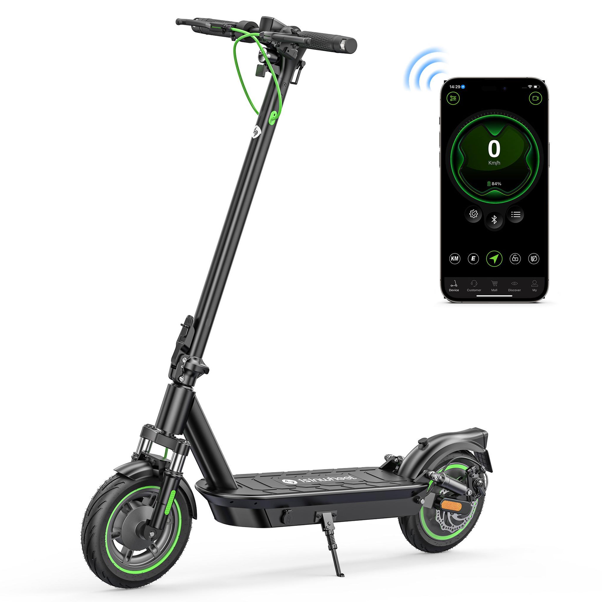Voir la diapositive 3 : ISINWHEEL Trottinette électrique pour adultes iSinwheel S10 Plus, Max 20 km/h, contrôle par application