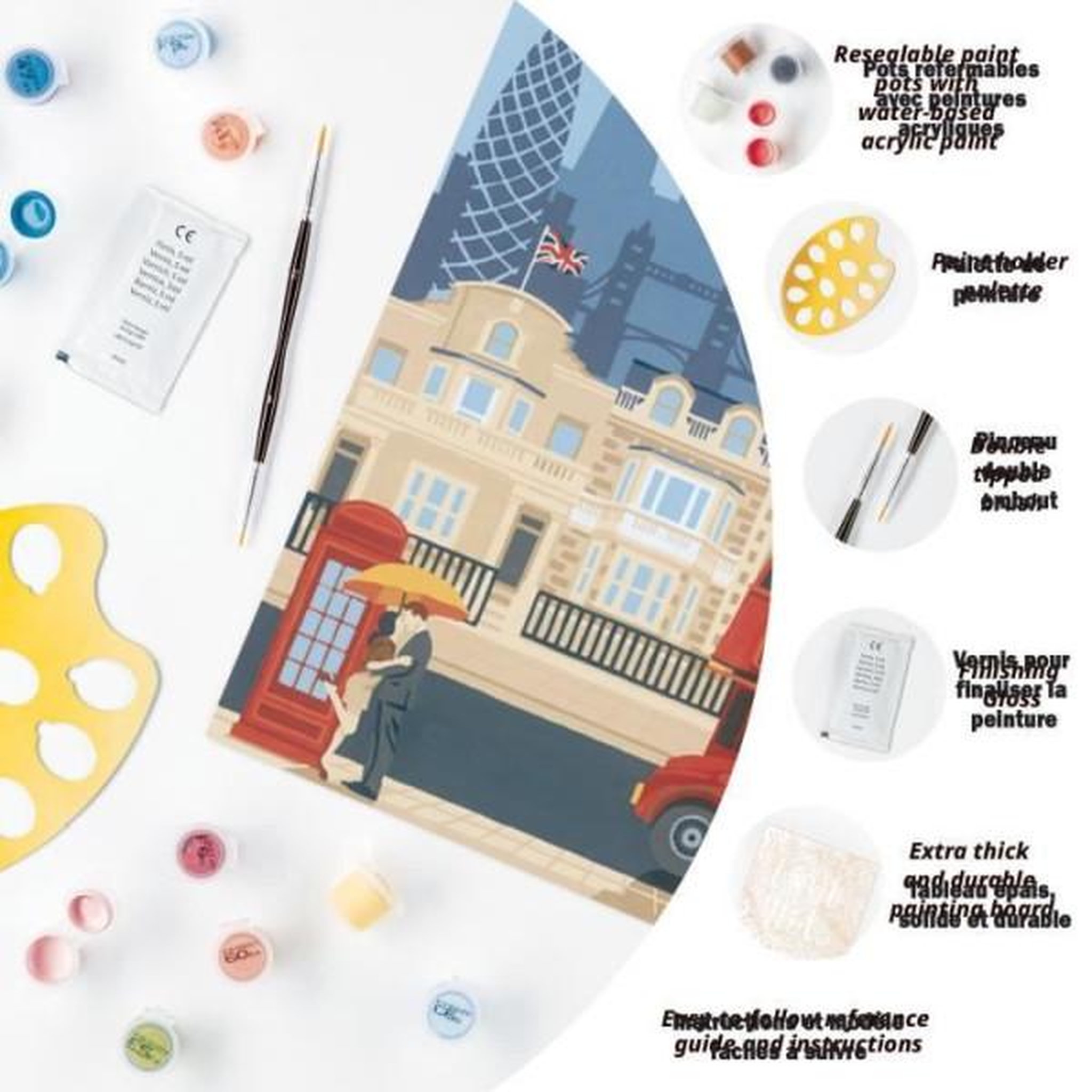 Voir la diapositive 4 : RAVENSBURGER Creaart london 24x30 cm - peinture au numéro adulte - des 12 ans