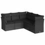 Voir la diapositive 2 : VIDAXL Salon de jardin 5 pcs avec coussins noir resine tressee