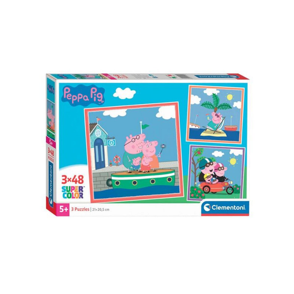 CLEMENTONI Clementoni Jigsaw Puzzle Super Color Square Peppa Pig, 3x48pcs. 25293