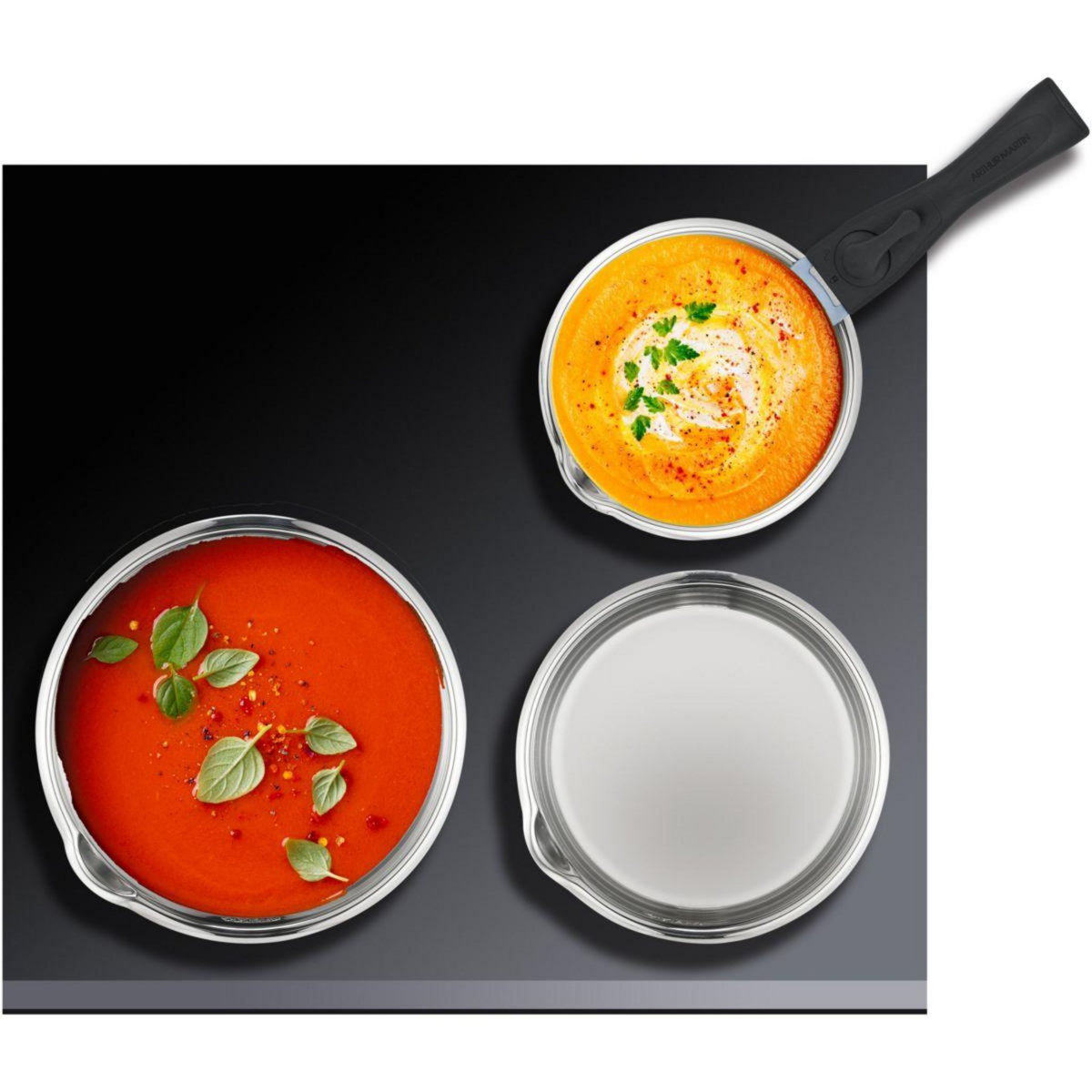 ELECTROLUX Batterie de cuisine de 3 casseroles 16-18-20 cm + poignée