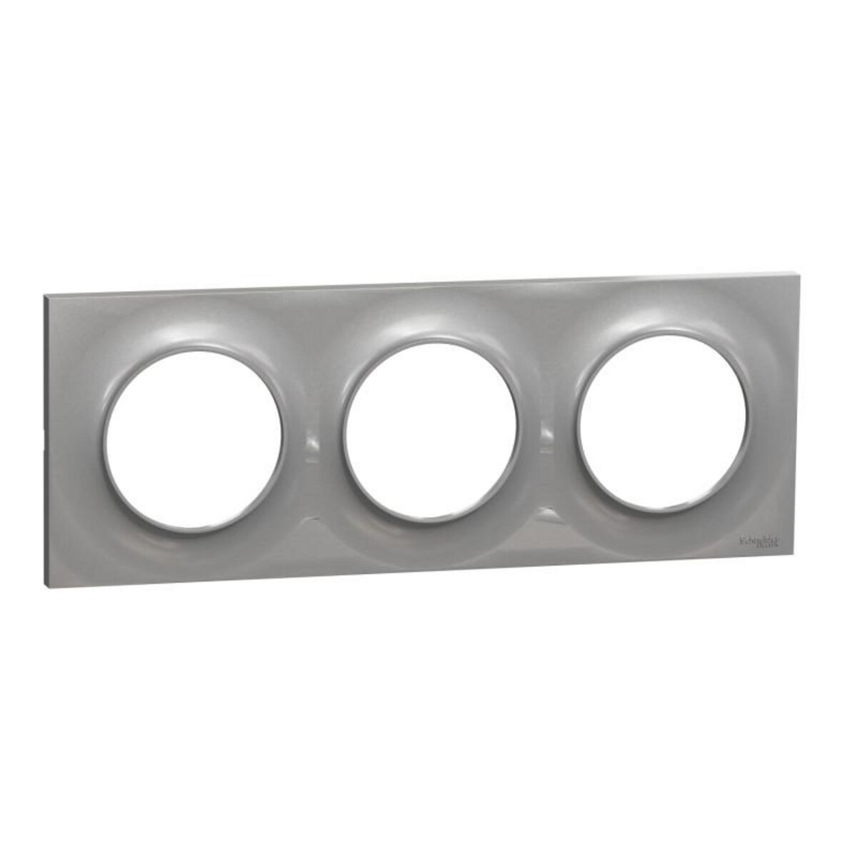 Schneider Electric Plaque ODACE Styl aluminium 3 postes horizontal vertical entraxe 71mm SCHNEIDER ELECTRIC S520706E