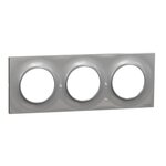Schneider Electric Plaque ODACE Styl aluminium 3 postes horizontal vertical entraxe 71mm SCHNEIDER ELECTRIC S520706E
