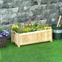 Voir la diapositive 2 : OUTSUNNY Jardinière sur pied pliable bac à fleurs dim. 70L x 30l x 25H cm corps aspect lattes bois sapin pré-huilé