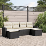 VIDAXL Salon de jardin 6 pcs avec coussins noir resine tressee