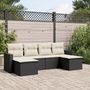 Voir la diapositive 1 : VIDAXL Salon de jardin 6 pcs avec coussins noir resine tressee