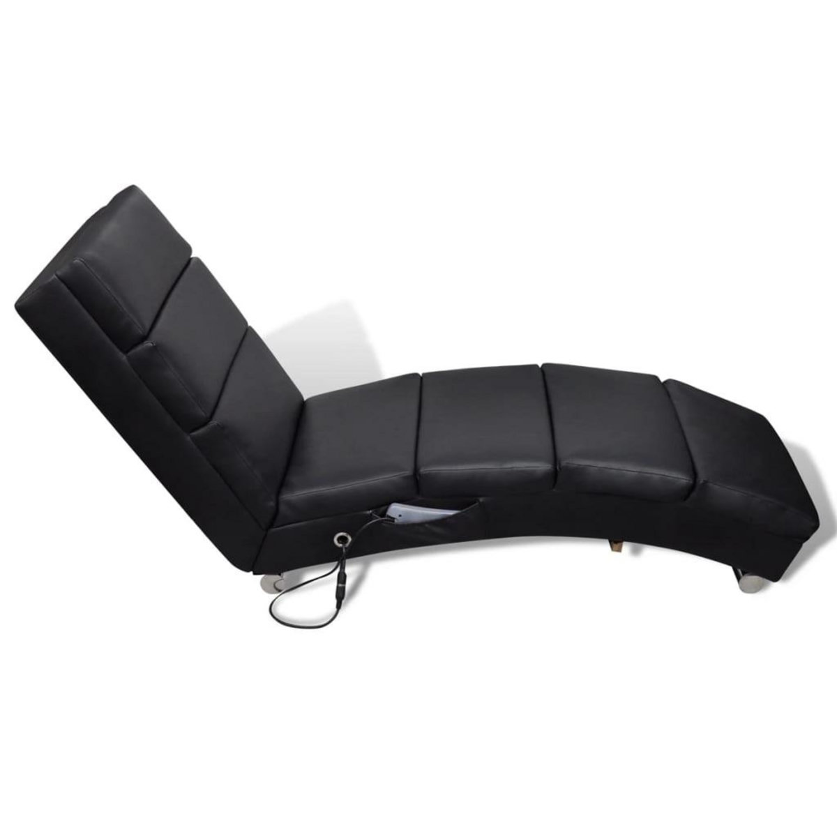VIDAXL Chaise longue de massage Noir Similicuir