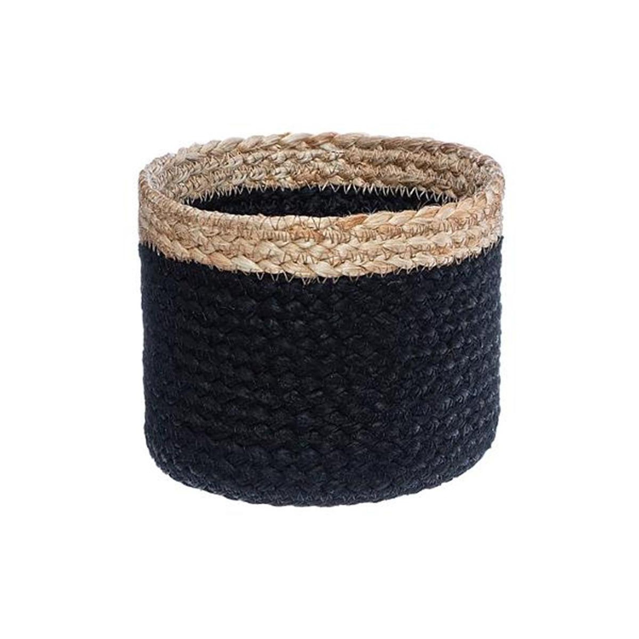 Voir la diapositive 3 : ATMOSPHERA Lot de 3 paniers  seagrass  18cm noir & naturel