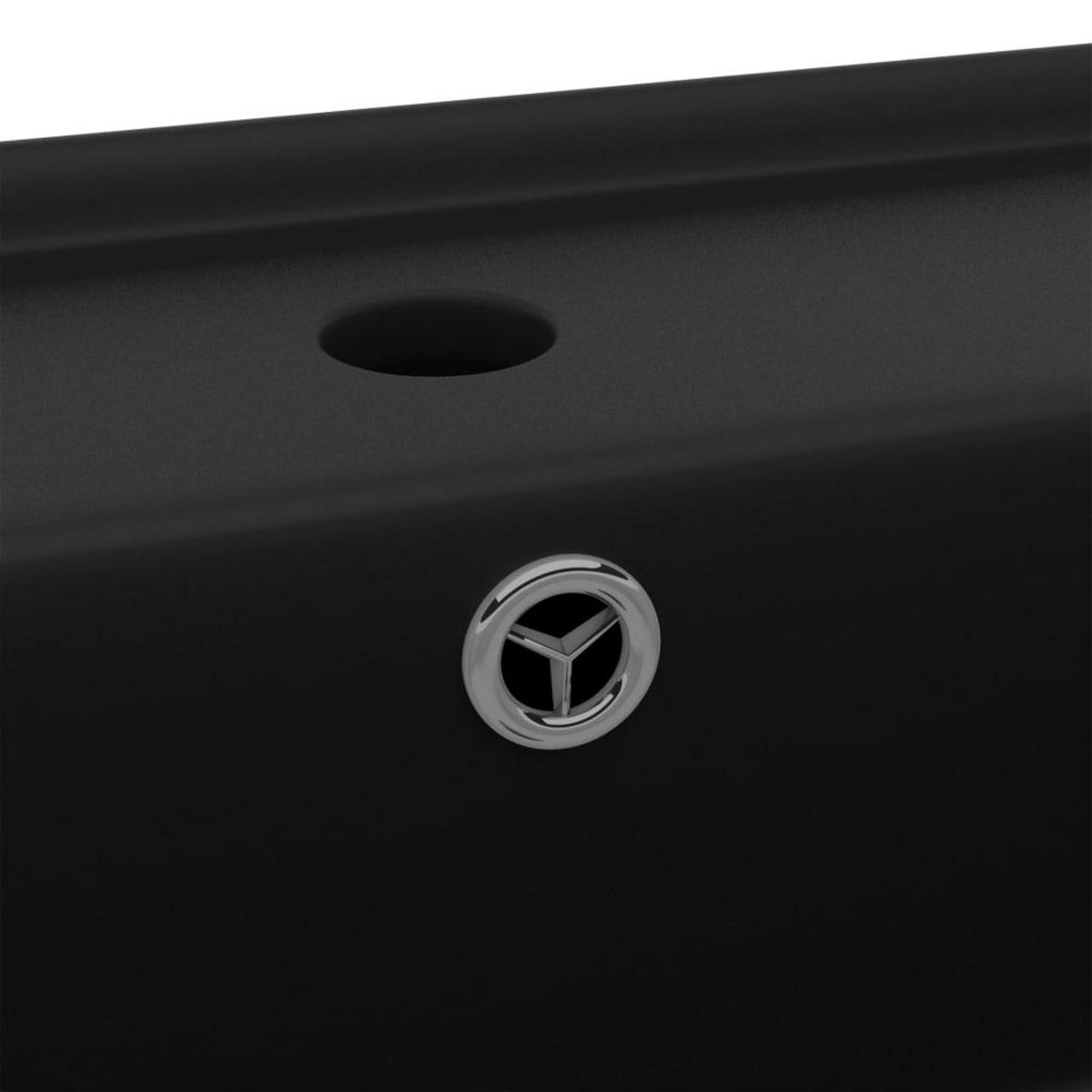 VIDAXL Lavabo carre de luxe a trop-plein Noir mat 41x41 cm Ceramique