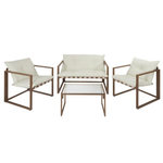 Paris Prix Salon de Jardin 4 Places  Cagliari  118cm Blanc