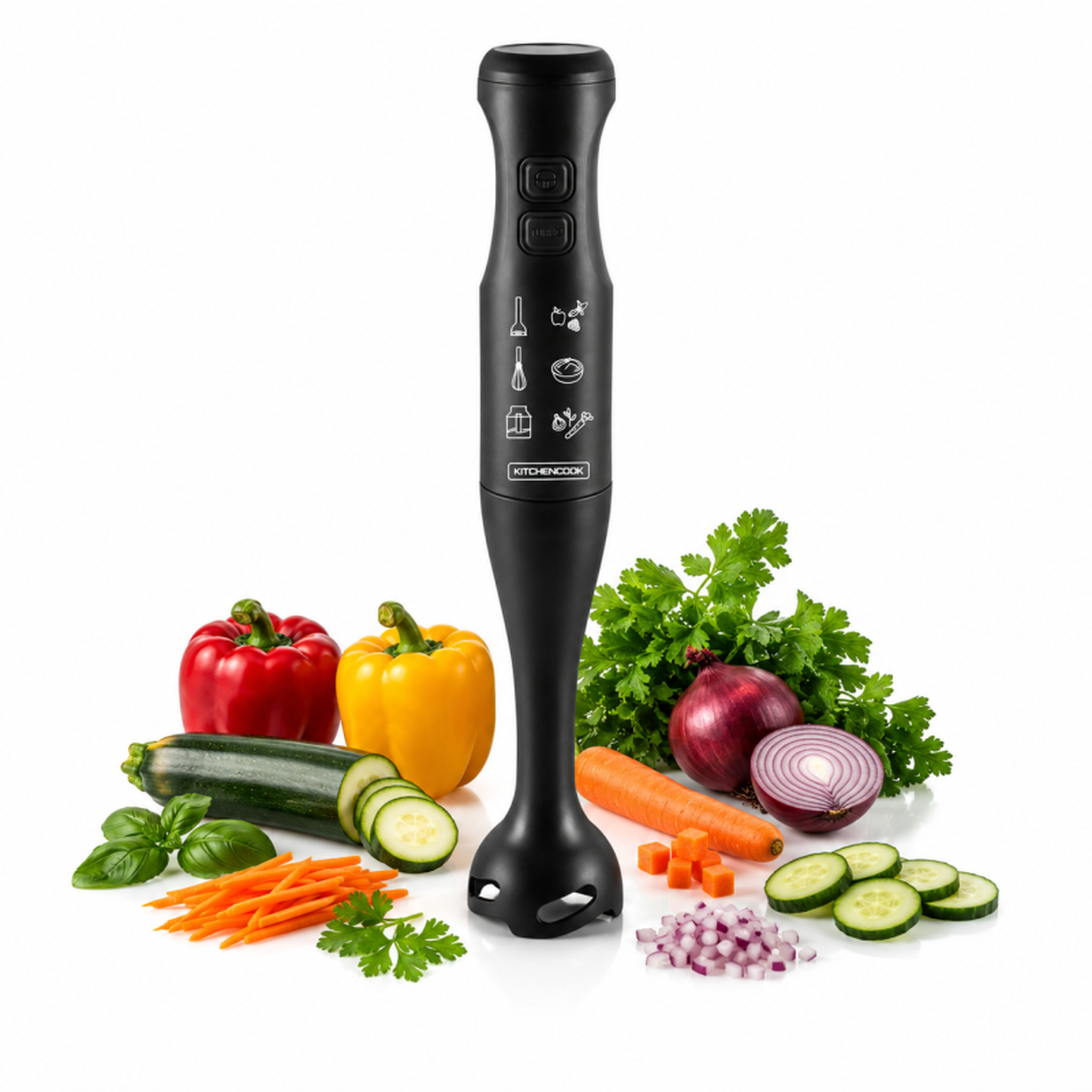 Voir la diapositive 2 : KITCHENCOOK Kitchencook - Matt_x - Noir - Mixeur Plongeant - 350 W - 2 Vitesses