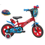 Marvel Vélo 12  Garçon Licence  Spiderman  + Casque pour enfant de 85/100 cm  avec stabilisateurs à molettes - 1 frein - Plaque décorative avant - Porte bidon