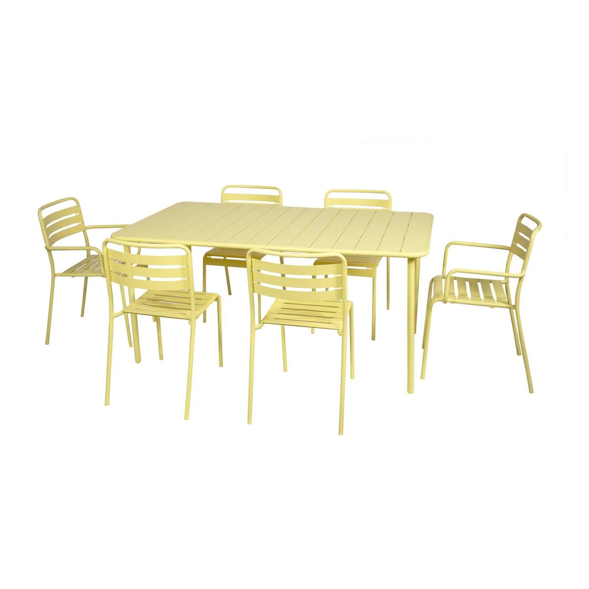 SWEEEK Table de jardin métal 6-8 places, Amelia 160x90xH72.5cm