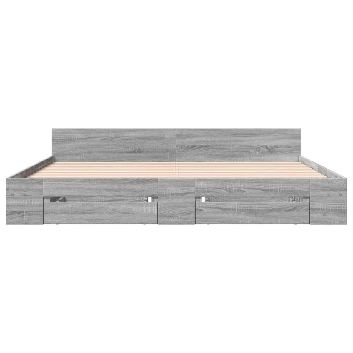 VIDAXL Cadre de lit avec tiroirs sans matelas sonoma gris 200x200 cm
