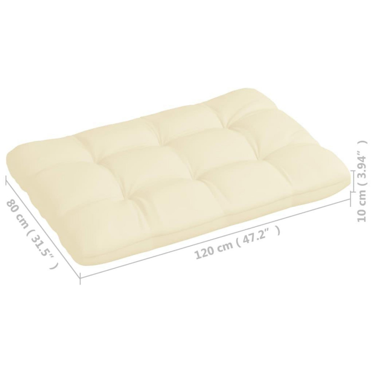 VIDAXL Coussins de canape palette lot de 7 Creme