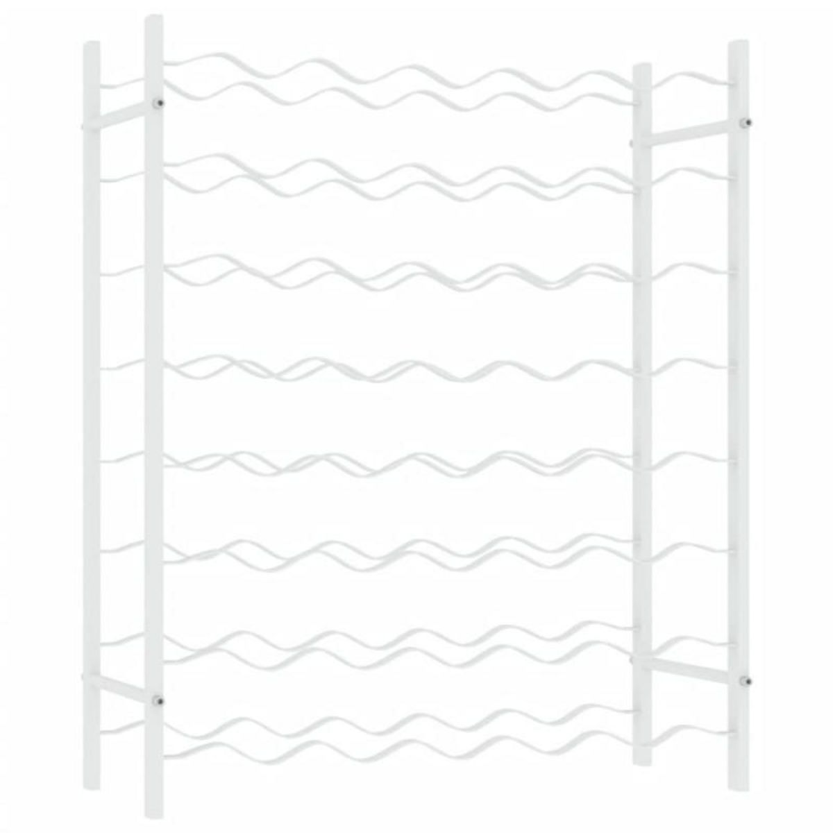 VIDAXL Casier à bouteilles pour 48 bouteilles Blanc Métal