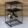 Voir la diapositive 3 : The Home Deco Factory Desserte sur pieds  porte bouteille - L. 45 x H. 70 cm - Noir