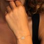 Voir la diapositive 2 : L'ATELIER D'AZUR Bracelet Or Bicolore et Zirconiums - Coeur - Femme