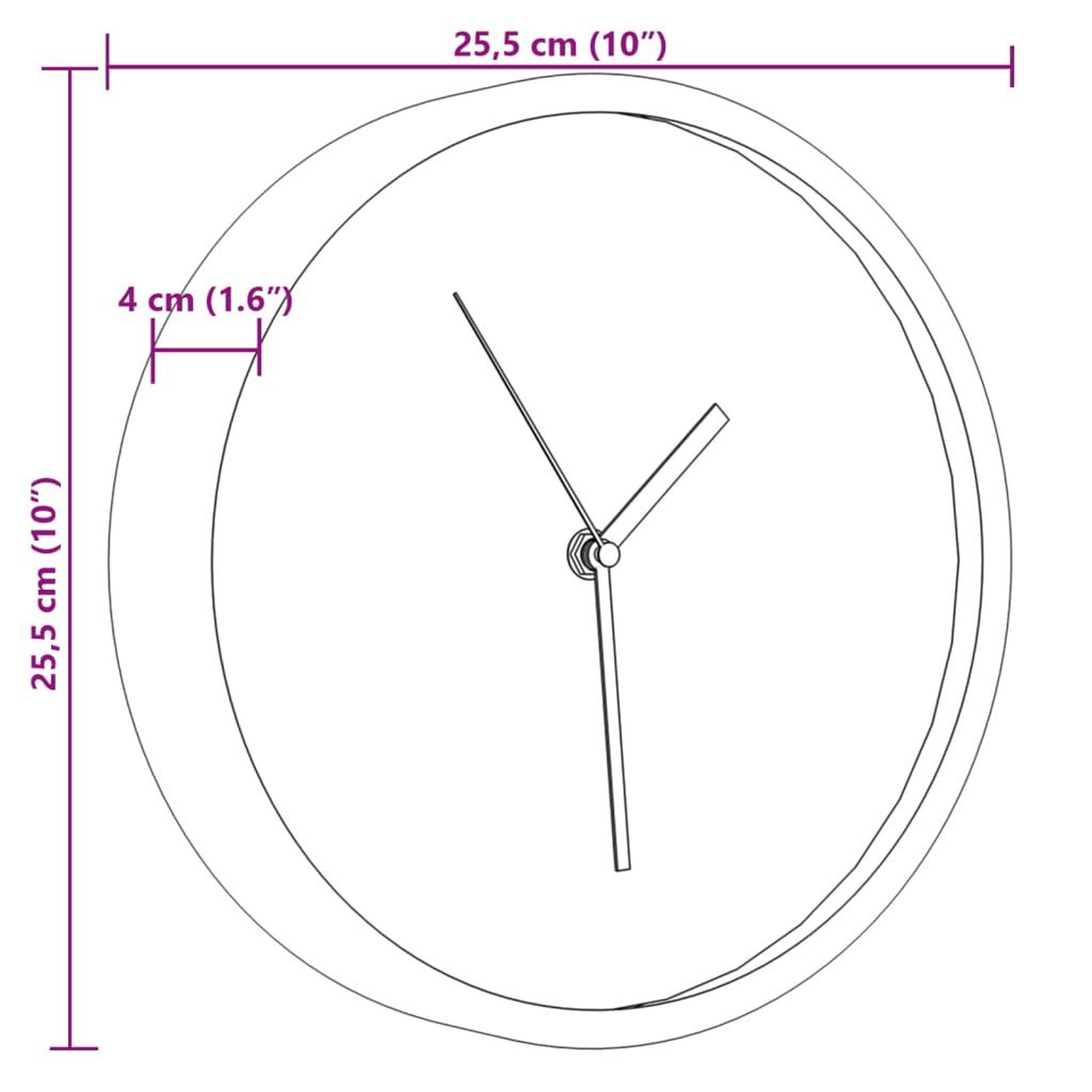 Voir la diapositive 6 : VIDAXL Horloge murale rose Ø25,5 cm polystyrene et verre