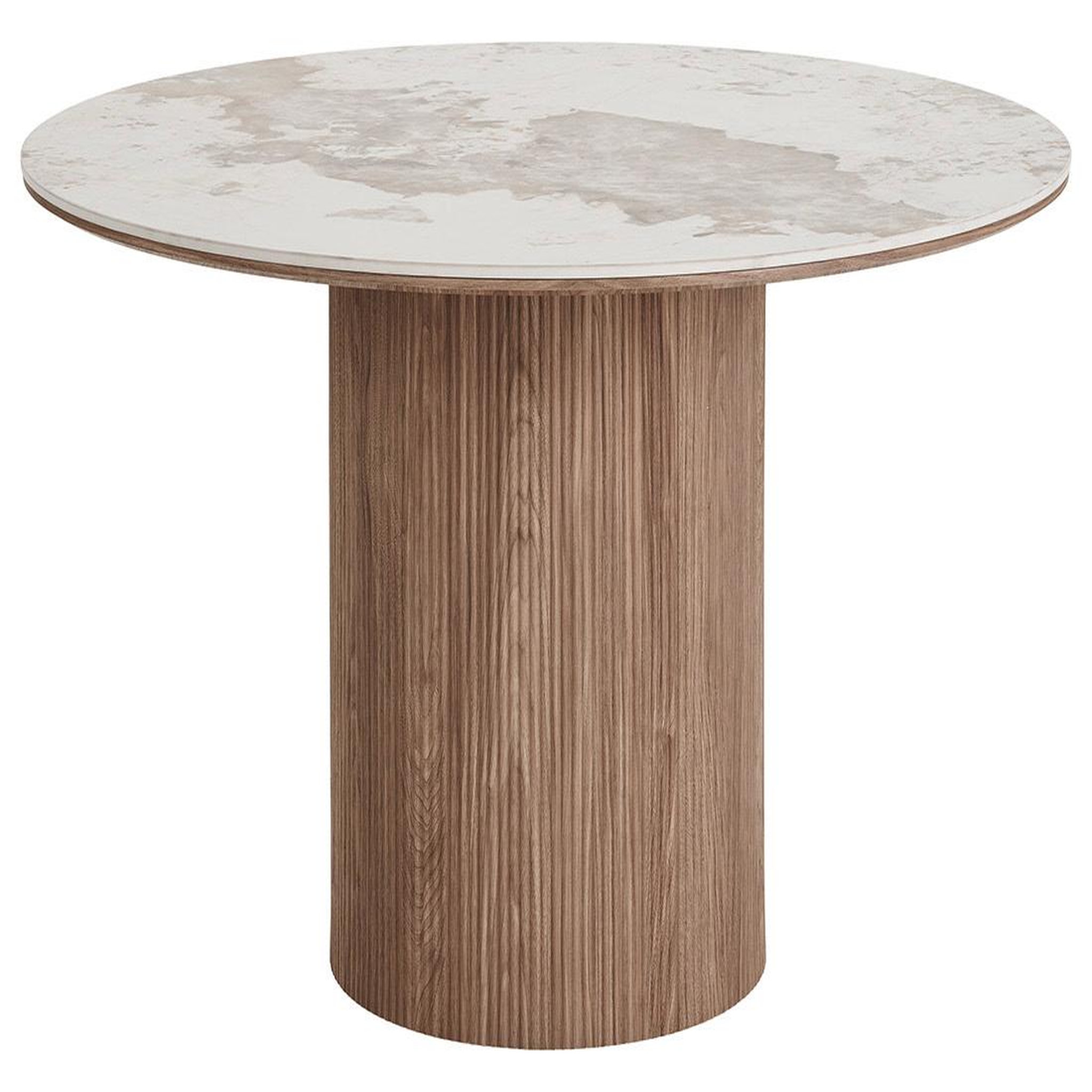 Voir la diapositive 3 : BEST MOBILIER Lysa - table à manger plateau effet marbre et pieds effets bois - 4 personnes