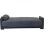 Voir la diapositive 4 : MARKET24 Canapé clic clac 3 places - Tissu gris - Matelas 17 cm - L223 x P96 x H 103 cm - MEGAN