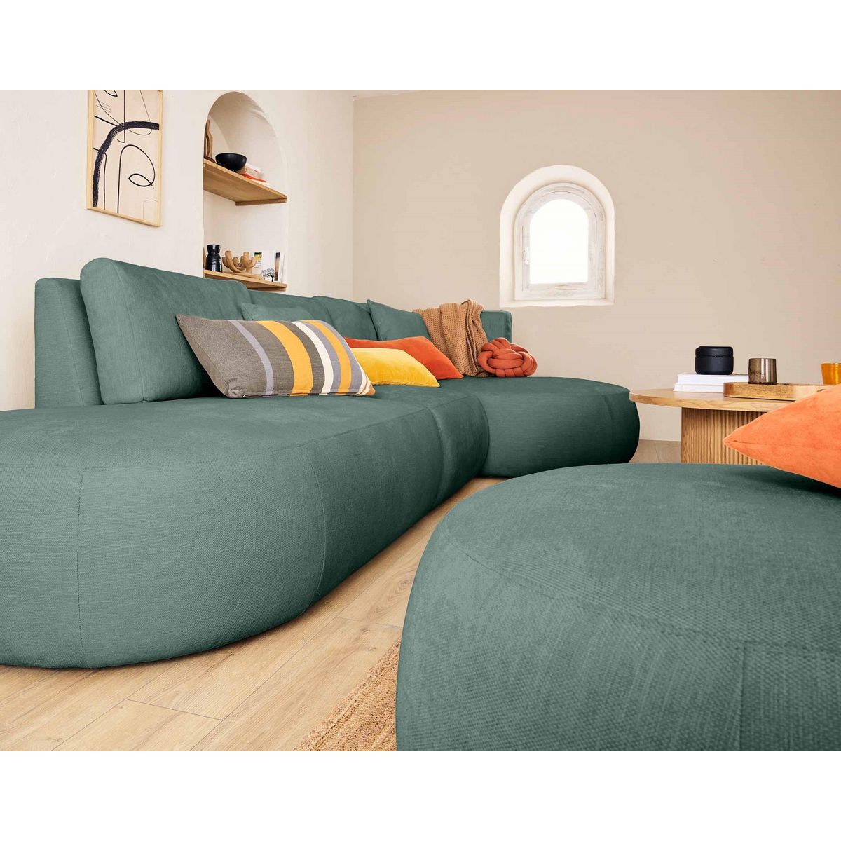 LISA DESIGN Santorini - module d'assise gauche - en tissu texturé