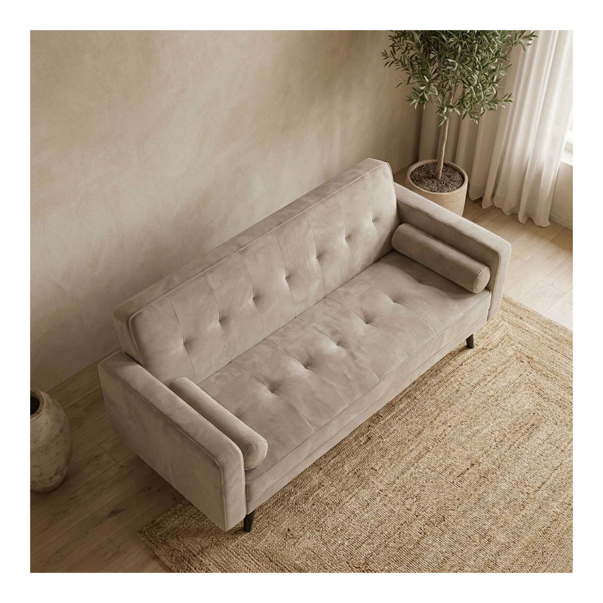 Voir la diapositive 5 : Paris Prix Canapé convertible 3 places scandinave  navya  taupe