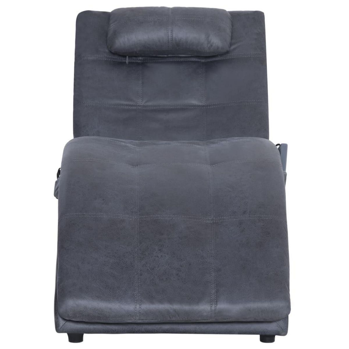 VIDAXL Chaise longue de massage avec oreiller Gris Similicuir daim