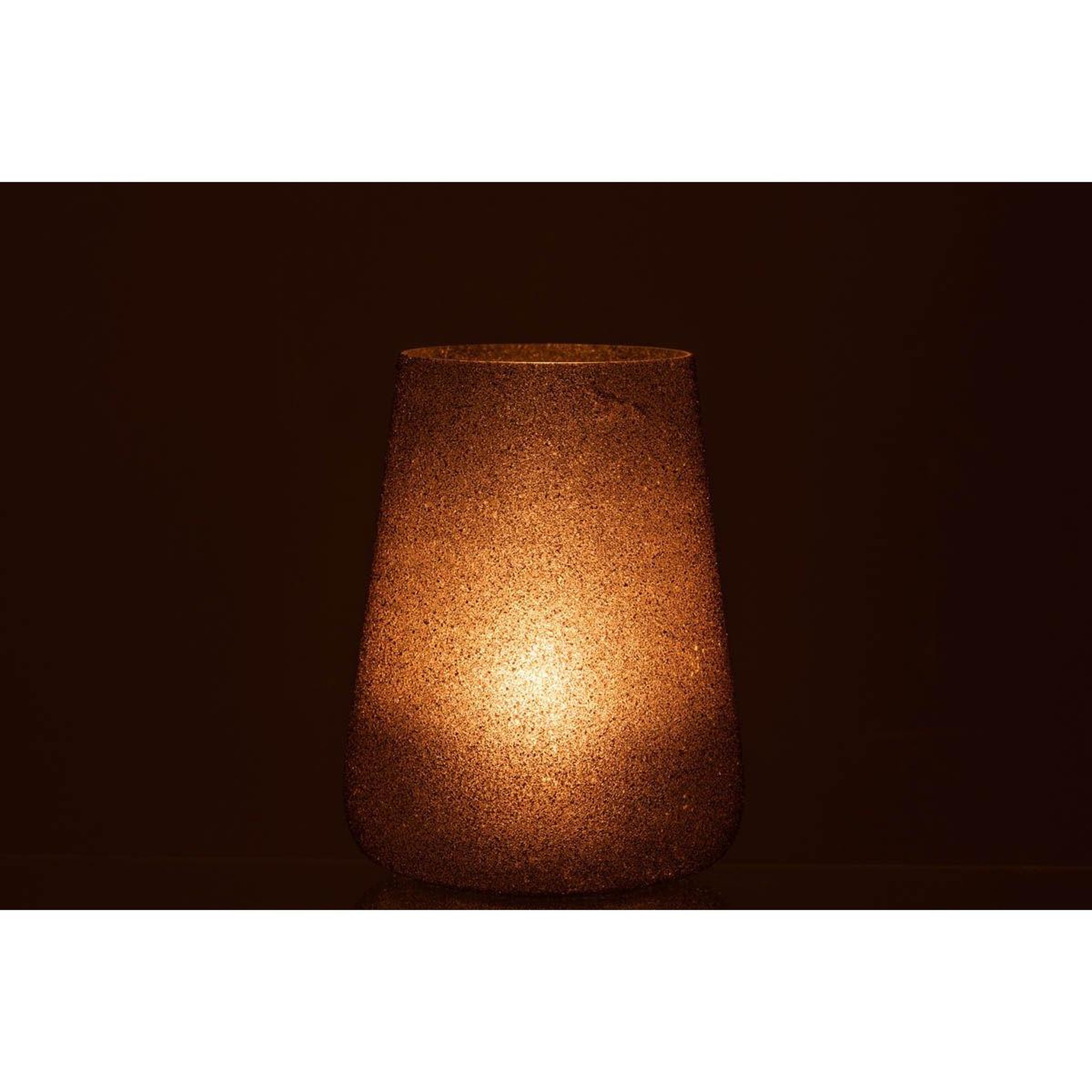 Voir la diapositive 3 : J-LINE Photophore à Paillettes en Verre  Lorie  23cm Mauve