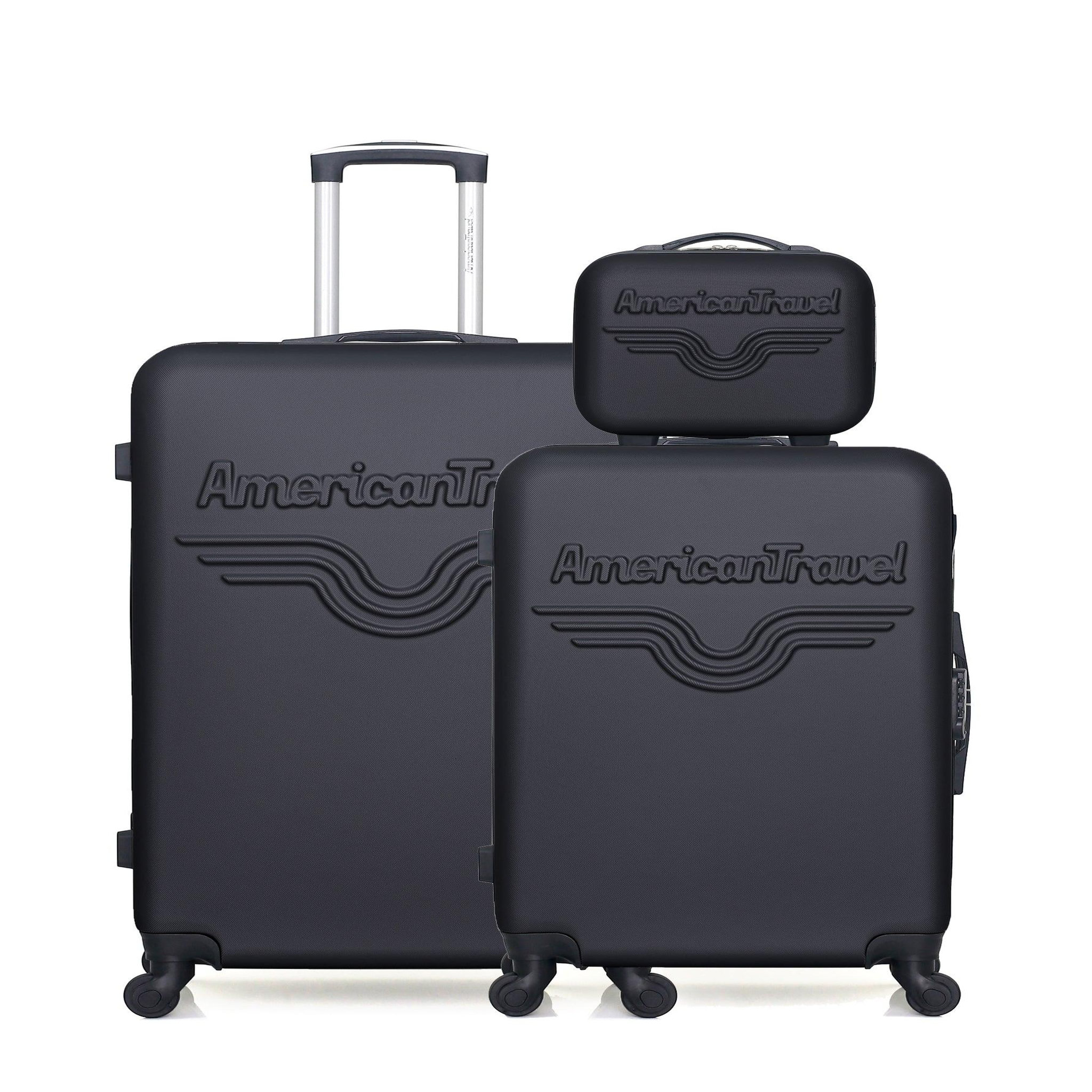 AMERICAN TRAVEL American travel - lot de 3 - valise grand format, valise weekend et vanity chelsea