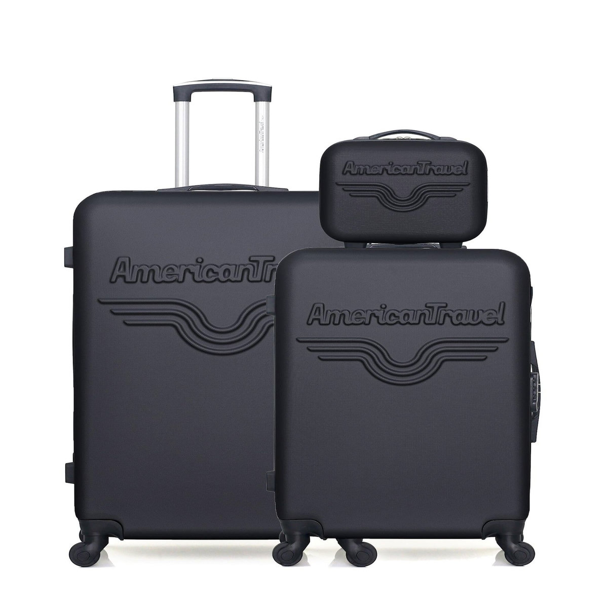 AMERICAN TRAVEL AMERICAN TRAVEL - Lot de 3 - Valise grand format, valise weekend et vanity CHELSEA